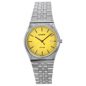 Casio Analog Stainless Steel Yellow Dial Quartz MTP-B145D-9AV WR50M Unisex Watch
