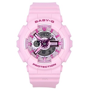 Casio Baby-G Analog Digital Pink Dial Resin Strap BA-110YK-4A 100M Ladies Watch