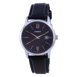 Casio Black Dial Analog Leather Strap Quartz Spalsh Proof MTPV002L1B3 Mens Watch