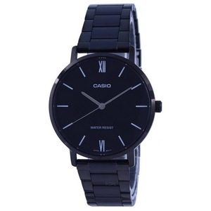 Casio Black Dial Stainless Steel Analog Japan Mov't MTP-VT01B-1B WR Mens Watch