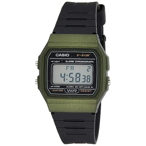 Casio Classic Daily Alarm Chronograph Backlight Calendar F-91WM-3A Mens Watch