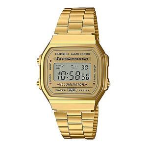 Casio Digital Alarm Chrono 12/24 Format Stainless Steel A168WG-9WDF Unisex Watch