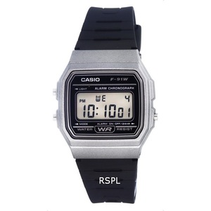 Casio Digital Alarm Chronograph Backlight Stopwatch Quartz F-91WM-1B Mens Watch