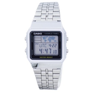 Casio Digital Alarm World Time Backlight Timer Stopwatch A500WA-1DF Mens Watch
