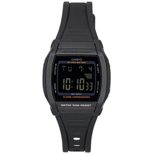 Casio Digital Sports Alarm Chronograph Illuminator 12/24 W-201-1B 50M Mens Watch