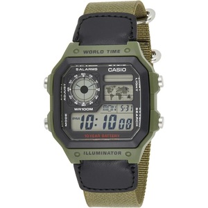 Casio Digital World Map Alarm Backlight Stopwatch AE-1200WHB-3BV 100M Mens Watch