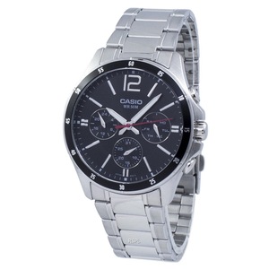 Casio Enticer Analog Quartz Black 24 Hours Sub Dial MTP-1374D-1AV 50M Mens Watch