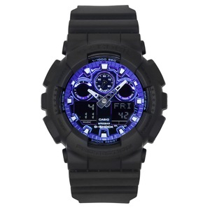 Casio G-Shock Analog Digital Resin Strap Blue Dial Quartz GA-100FL-1A 200M Men's Watch