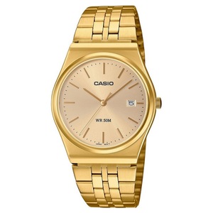 Casio Gold Tone Stainless Steel Gold Dial Quartz MTP-B145G-9AV 50M Unisex Watch