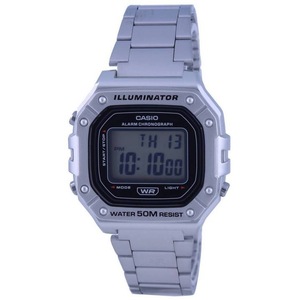 Casio Illuminator Alarm Chronograph Stainless Steel W-218HD-1A 50M Mens Watch