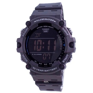 Casio Illuminator Digital 5 Alarm Dual Time AE-1500WH-8B 100M Mens Watch