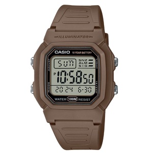 Casio Illuminator Digital Brown Dual Time Light Quartz W800H-5AV 100M Mens Watch