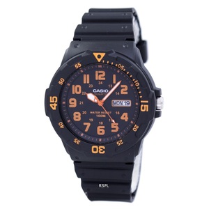 Casio Quartz Analog Black Dial 12/24 Day/Date MRW-200H-4BVDF 100M Mens Watch