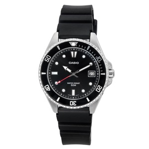 Casio Resin Strap Black Dial Analog Japan Mov't Quartz MDV-10-1A1 50M Mens Watch