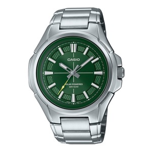 Casio Solar Powered Stainless Steel Green Dial MTP-RS100D-3AV Analog Mens Watch