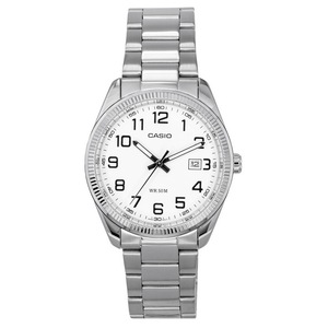 Casio Stainless Steel White Dial Luminous Hands Quartz MTP-1302D-7B Mens Watch