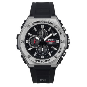 Casio Standard Analog Chronograph Resin Strap Black Dial Quartz MWA-300H-1AV 100M Men's Watch