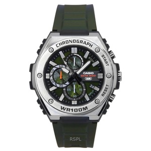 Casio Standard Analog Chronograph Resin Strap Green Dial Quartz MWA-300H-3AV 100M Men's Watch
