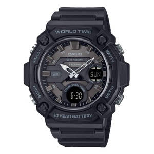Casio Analog Digital World Time Alarm Timer Quartz AEQ-120W-1BV 100M Mens Watch