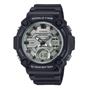 Casio Analog Digital World Time Alarm Timer Quartz AEQ-120W-7AV 100M Mens Watch