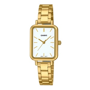 Casio Analog Golden Stainless Steel White Dial Quartz LTP-V009G-7E Womens Watch