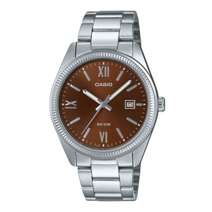 Casio Analog Ion Plated Stainless Steel Brown Dial MTP-1302DD-5AV 50M Mens Watch