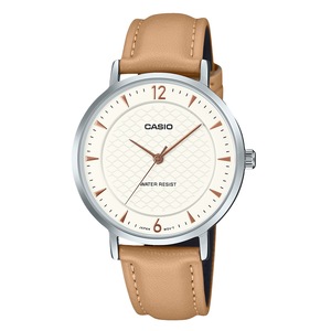 Casio Standard Analog Leather Strap Cream Dial Quartz LTP-VT04L-7A1 Ladies Watch