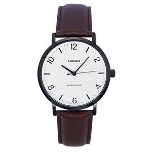 Casio Standard Analog Leather Strap White Dial Quartz MTP-VT03BL-7B Men's Watch