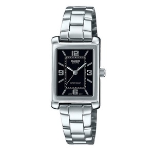 Casio Analog Stainless Steel Black Dial Quartz LTP-1234DD-1A Womens Ladies Watch
