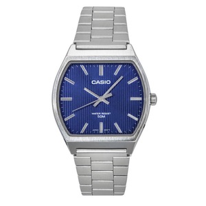 Casio Analog Stainless Steel Blue Dial Japan Mov't Quartz MTPB140D2A Mens Watch