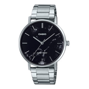 Casio Stainless Steel Marble Inspired Black Dial Quartz MTP-VT01DM-1A Mens Watch