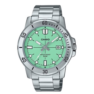 Casio Stainless Steel Mint Green Dial Quartz MTP-VD01D-3E1V Analog Mens Watch