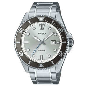 Casio Analog Stainless Steel Silver Dial Quartz MDV-107D-7AV 200M Mens Watch
