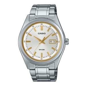 Casio Analog Stainless Steel Silver Dial Quartz MTP-B180D-7AV 50M Mens Watch