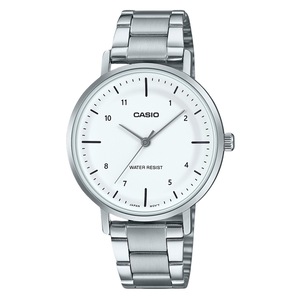 Casio Standard Analog Stainless Steel White Dial Quartz LTPVT03D-7B Ladies Watch