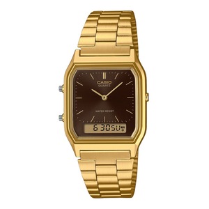 Casio Vintage Analog Digital Gold Tone Stainless Steel AQ-230GA-5A Unisex Watch