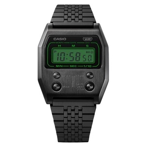 Casio Vintage Digital Black Ion Plated Alarm Stopwatch A1100B-1 WR Unisex Watch