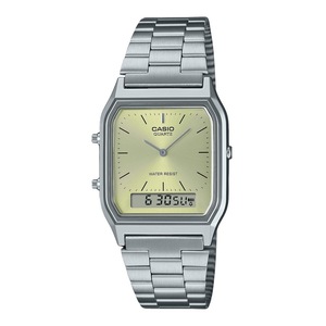 Casio Vintage Analog Digital Light Champagne Dial Alarm AQ230A9AMQY Unisex Watch