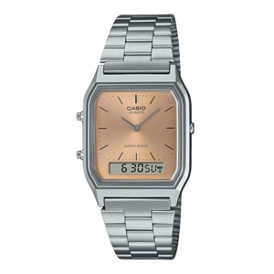 Casio Vintage Analog Digital Light Copper Dial Alarm AQ-230A-4AMQY Unisex Watch