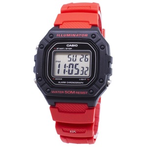 Casio W-218H-4BV Digital Alarm Calendar Day/Date Stopwatch 50M Mens Watch