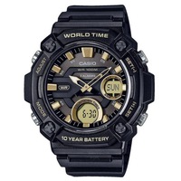 Casio World Time Analog-Digital Alarm Timer Quartz AEQ-120W-9AV 100M Mens Watch