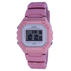 Casio Pink Digital Alarm Chronograph Illuminator W-218HC-4A 50M Ladies Watch