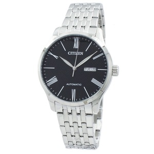 Citizen Automatic Analog Day/Date Black Textured Dial NH8350-59E 50M Mens Watch