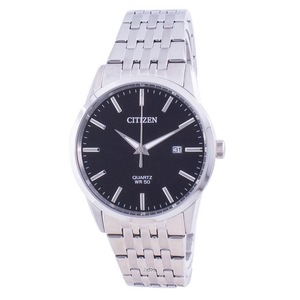 Citizen Black Dial Luminous Hands Stainless Steel Quartz BI5000-87E Mens Watch