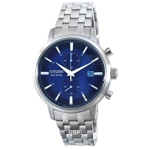 Citizen Classic Chronograph Blue Dial Analog Eco-Drive CA7060-88L 50M Mens Watch