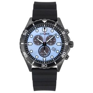 Citizen Eco-Drive Chronograph Polyurethane Strap Blue Dial AT2567-18L Mens Watch