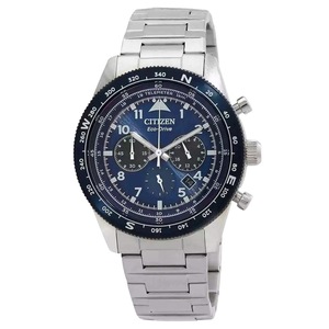 Citizen Eco-Drive Chronograph Stainless Steel Blue Dial CA4554-84L 100M Men's Watch