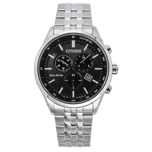 Citizen Eco-Drive Chronograph Tachymeter Black Dial AT2570-56E 100M Mens Watch