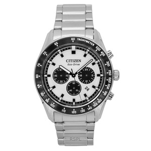 Citizen Eco-Drive Chronograph Tachymeter Stainless Steel Black Dial CA4674-58A 100M Men's Watch