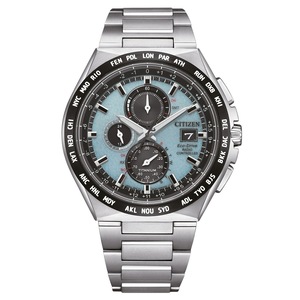Citizen Eco-Drive GMT Chronograph Light Blue Dial 100M Men's Watch AT8238-84M